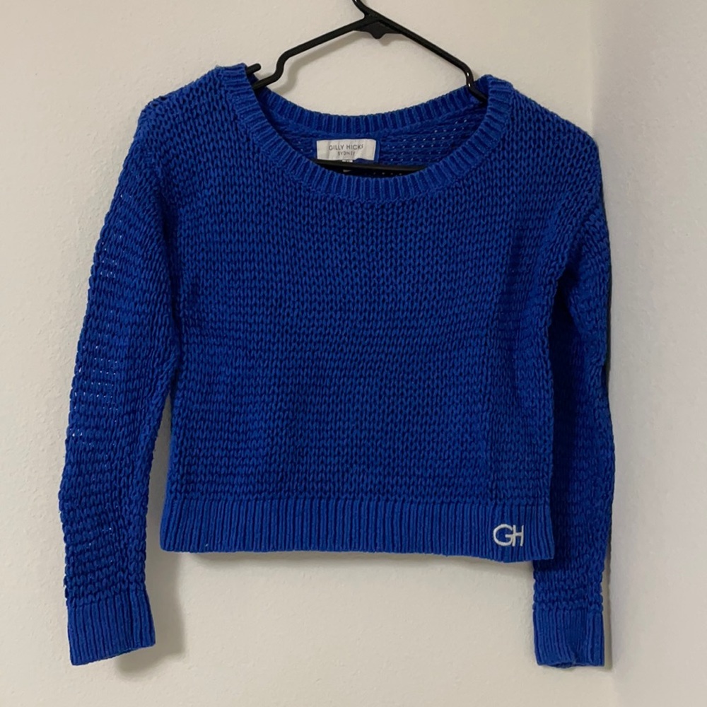Blue Knitted cropped top